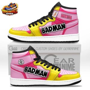 Pink Yellow Badman High-Top Leather Dragon Ball Z Vegeta Shoes