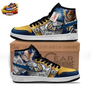 Blue Gold Manga Vegeta High-Top Leather Dragon Ball Z Vegeta Shoes