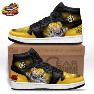 Black Gold Super Saiyan Vegeta High-Top Leather Dragon Ball Z Vegeta Shoes