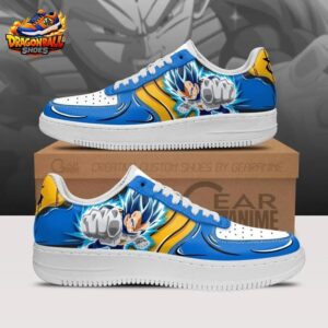 Blue Yellow Power Punch Low-Top Leather Dragon Ball Z Vegeta Shoes