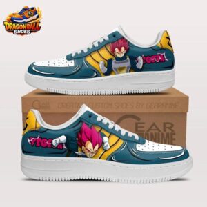 Teal Gold Super Saiyan God Vegeta Low-Top Leather Dragon Ball Z Vegeta Shoes