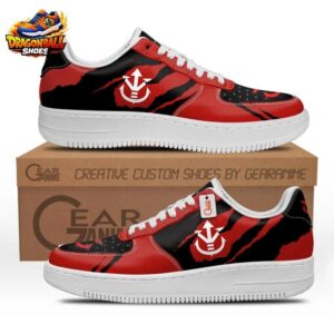 Red Black Vegeta Crest Low-Top Leather Dragon Ball Z Vegeta Shoes