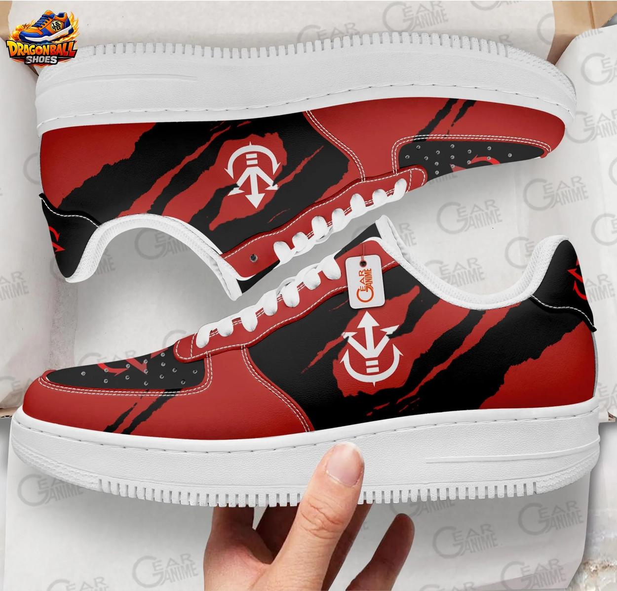 Red Black Vegeta Crest Low-Top Leather Dragon Ball Z Vegeta Shoes Red Black Vegeta Crest Low-Top Leather Dragon Ball Z Vegeta Shoes