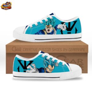 Cyan Black Super Saiyan Blue Vegeta Low Top Dragon Ball Z Vegeta Shoes