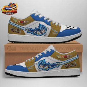 Blue Gold Flying Super Saiyan Blue Low Top Dragon Ball Z Vegeta Shoes