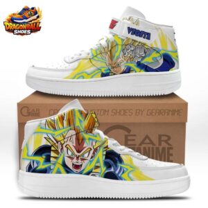White Yellow Lightning Vegeta Mid-Top Street Dragon Ball Z Shoes