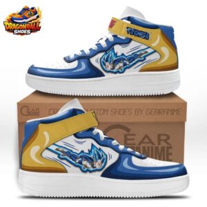 Blue Gold Super Saiyan Blue Vegeta Mid-Top Street Dragon Ball Z Shoes