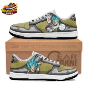Olive Gray Super Saiyan Blue Vegeta Padded Skate Dragon Ball Z Shoes