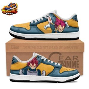 Teal Gold Super Saiyan God Padded Skate Dragon Ball Z Vegeta Shoes