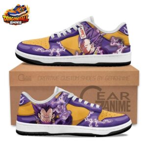 Vegeta Ultra Ego Purple Padded Skate Shoes Gold Lightning Art