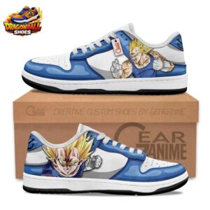 Vegeta Super Saiyan Padded Skate Shoes Blue White Battle Art