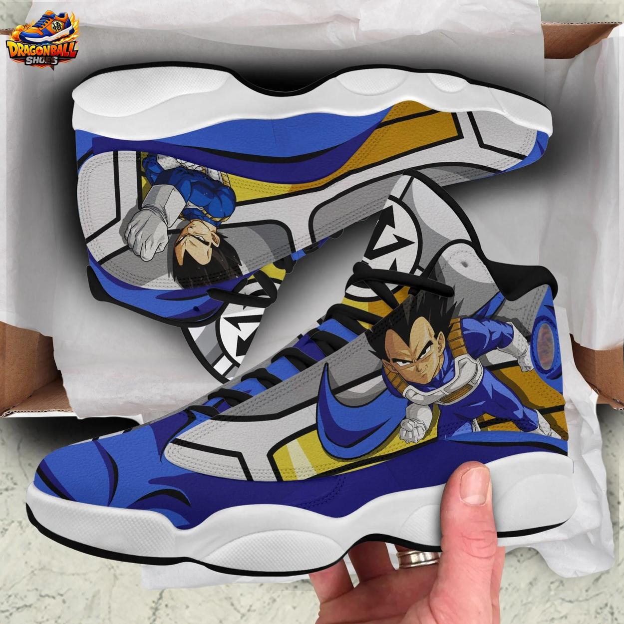 Vegeta Royal Blue Retro Court V13 Shoes Saiyan Battle Art Vegeta Royal Blue Retro Court V13 Shoes Saiyan Battle Art