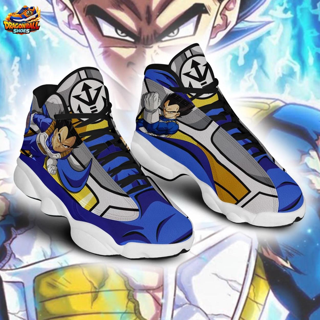 Vegeta Royal Blue Retro Court V13 Shoes Saiyan Battle Art Vegeta Royal Blue Retro Court V13 Shoes Saiyan Battle Art