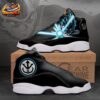 Vegeta Cyan Blast Retro Court V13 Shoes Blue Energy Battle Art