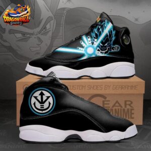 Vegeta Black Cyan Retro Court V13 Shoes Energy Blast Art