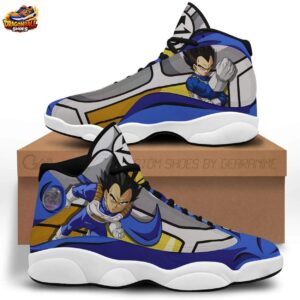 Vegeta Blue Gold Retro Court V13 Shoes Saiyan Battle Art