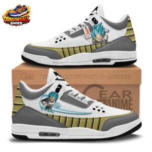 Vegeta Super Saiyan Blue Retro Court V3 Shoes Gold Armor Art