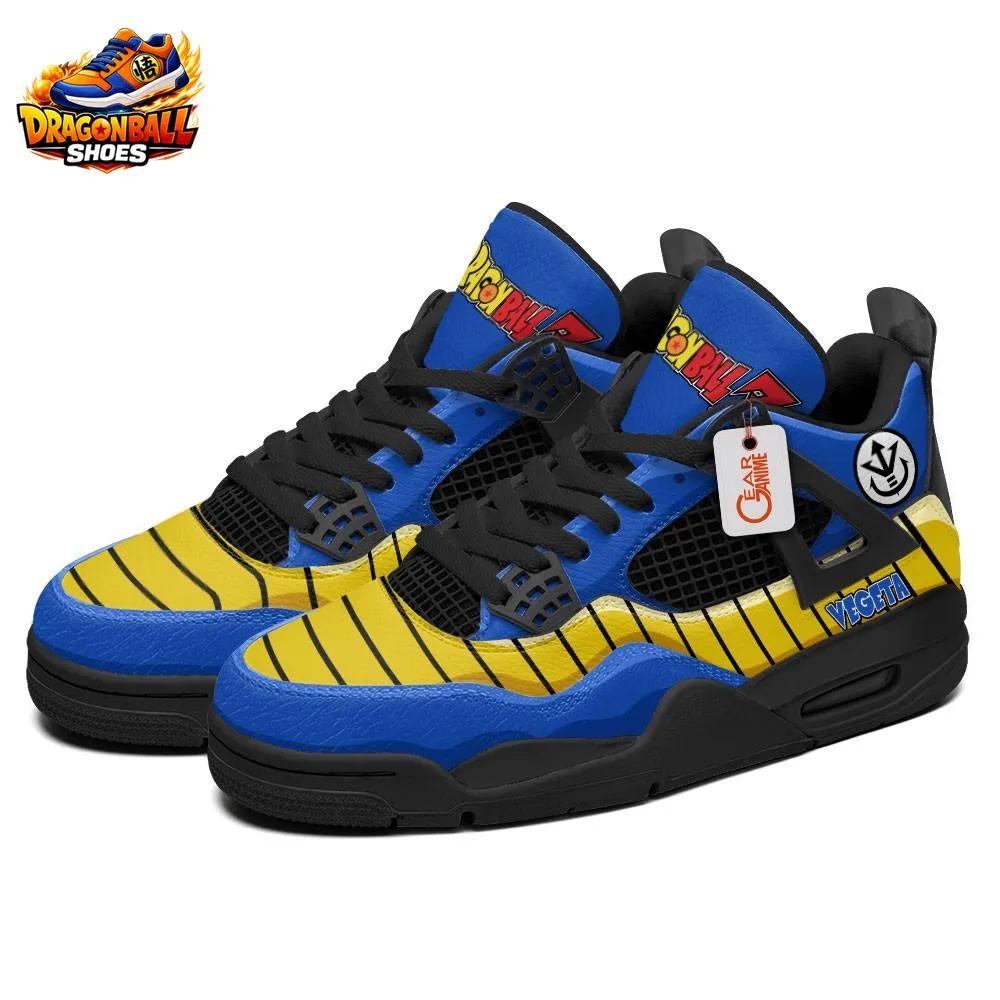 Vegeta Saiyan Armor Retro V4 Shoes with Blue and Yellow Battle Design Vegeta Saiyan Armor Retro V4 Shoes with Blue and Yellow Battle Design