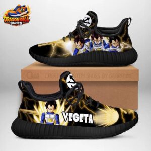 Black Gold Lightning Vegeta Reze Sneakers Dragon Ball Z Shoes