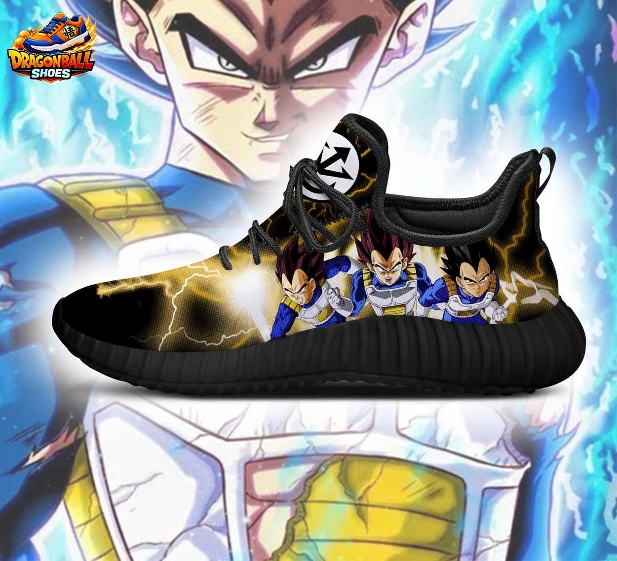 Vegeta Golden Energy Reze Sneakers with Saiyan Armor Artwork Vegeta Golden Energy Reze Sneakers with Saiyan Armor Artwork