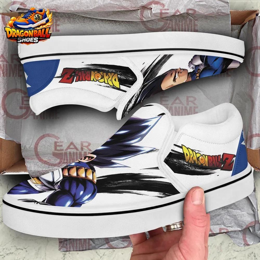 White Black Manga Vegeta Slip-On Canvas Dragon Ball Z Shoes White Black Manga Vegeta Slip-On Canvas Dragon Ball Z Shoes
