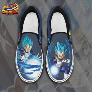 Super Saiyan Blue Vegeta Slip-On Shoes – Blue Energy Dragon Ball Canvas Sneakers