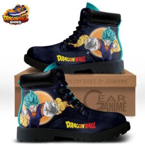 Navy Cyan Super Saiyan Blue Vegito Combat Boots Dragon Ball Shoes