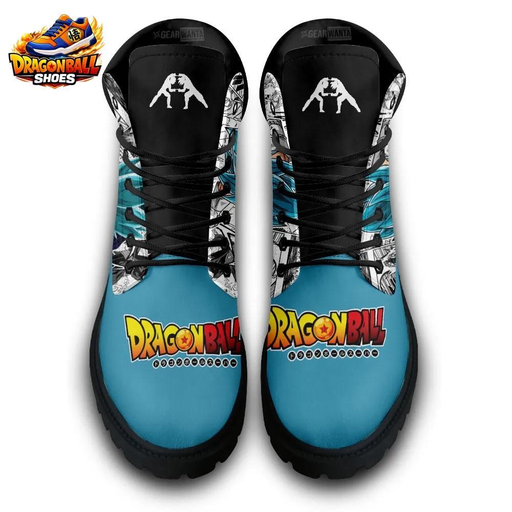 Super Saiyan Blue Vegito Combat Boots with Manga Artwork Super Saiyan Blue Vegito Combat Boots with Manga Artwork