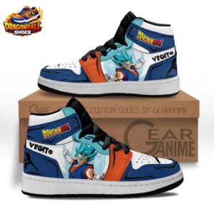 Blue Orange Vegito Super Saiyan Blue High-Top Leather Dragon Ball Shoes