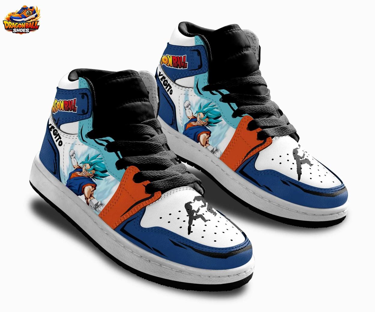 Blue Orange Vegito Super Saiyan Blue High-Top Leather Dragon Ball Shoes Blue Orange Vegito Super Saiyan Blue High-Top Leather Dragon Ball Shoes