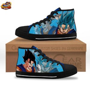 Aqua Black Dual Form Vegito High Tops Canvas Shoes | Dragon Ball
