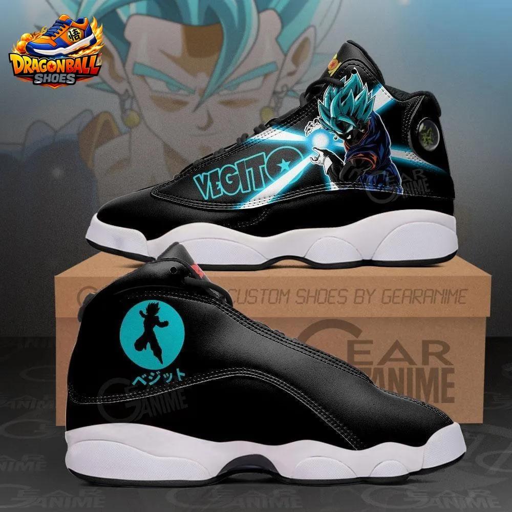 Black Cyan Vegito Super Saiyan Blue Retro Court V13 Dragon Ball Shoes Black Cyan Vegito Super Saiyan Blue Retro Court V13 Dragon Ball Shoes