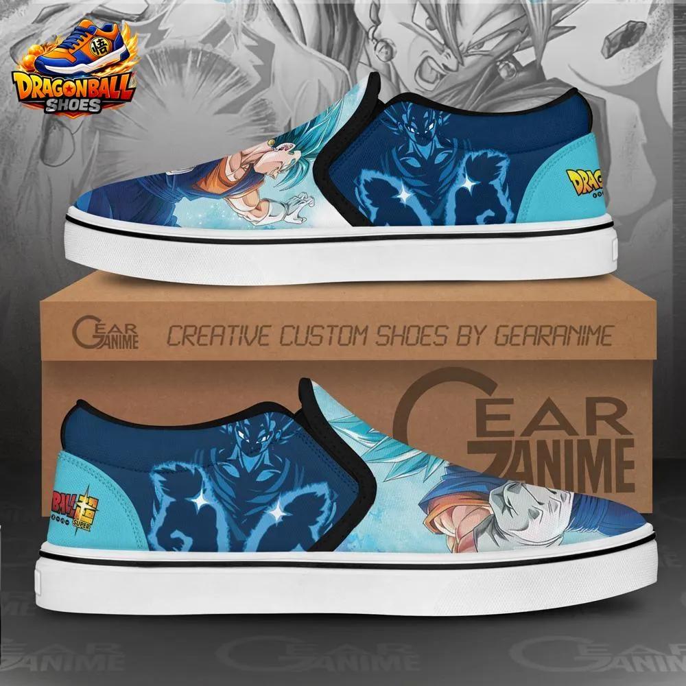 Vegito Super Saiyan Blue Slip-On Canvas Sneakers for Dragon Ball Fans Vegito Super Saiyan Blue Slip-On Canvas Sneakers for Dragon Ball Fans