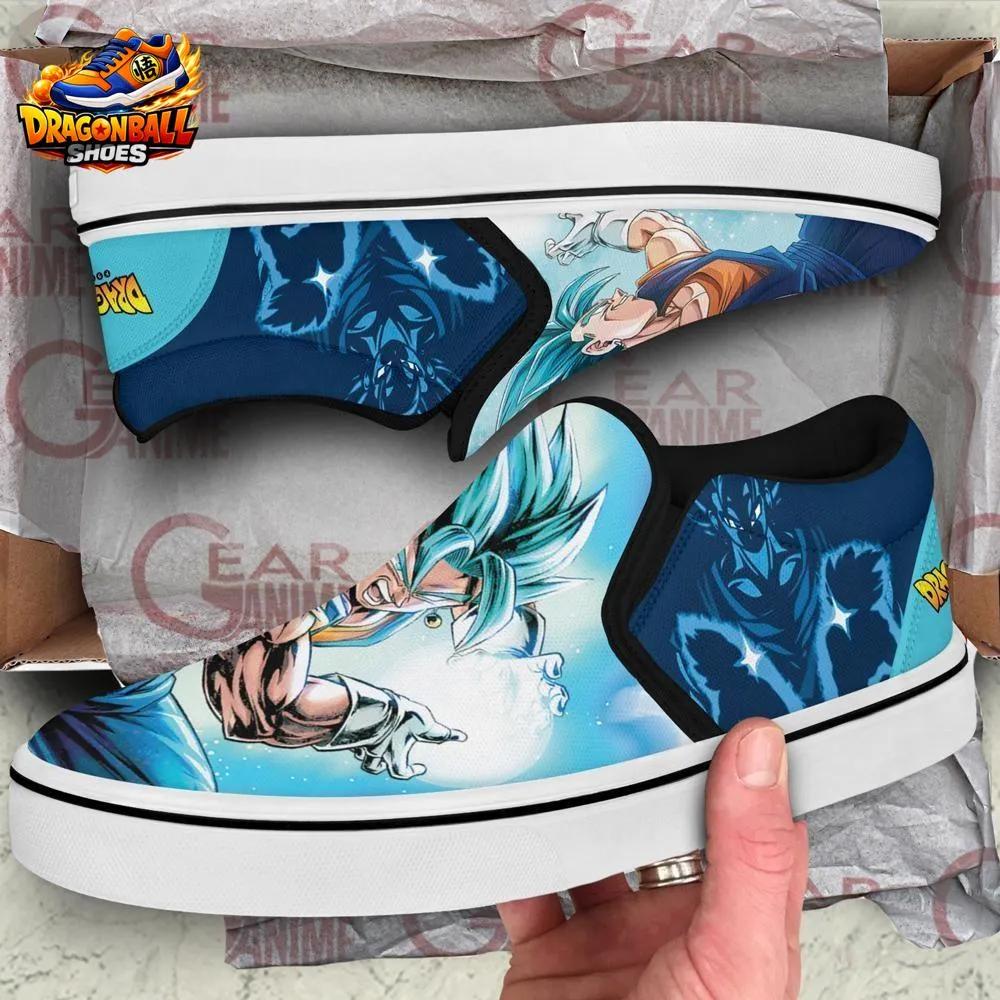 Vegito Super Saiyan Blue Slip-On Canvas Sneakers for Dragon Ball Fans Vegito Super Saiyan Blue Slip-On Canvas Sneakers for Dragon Ball Fans