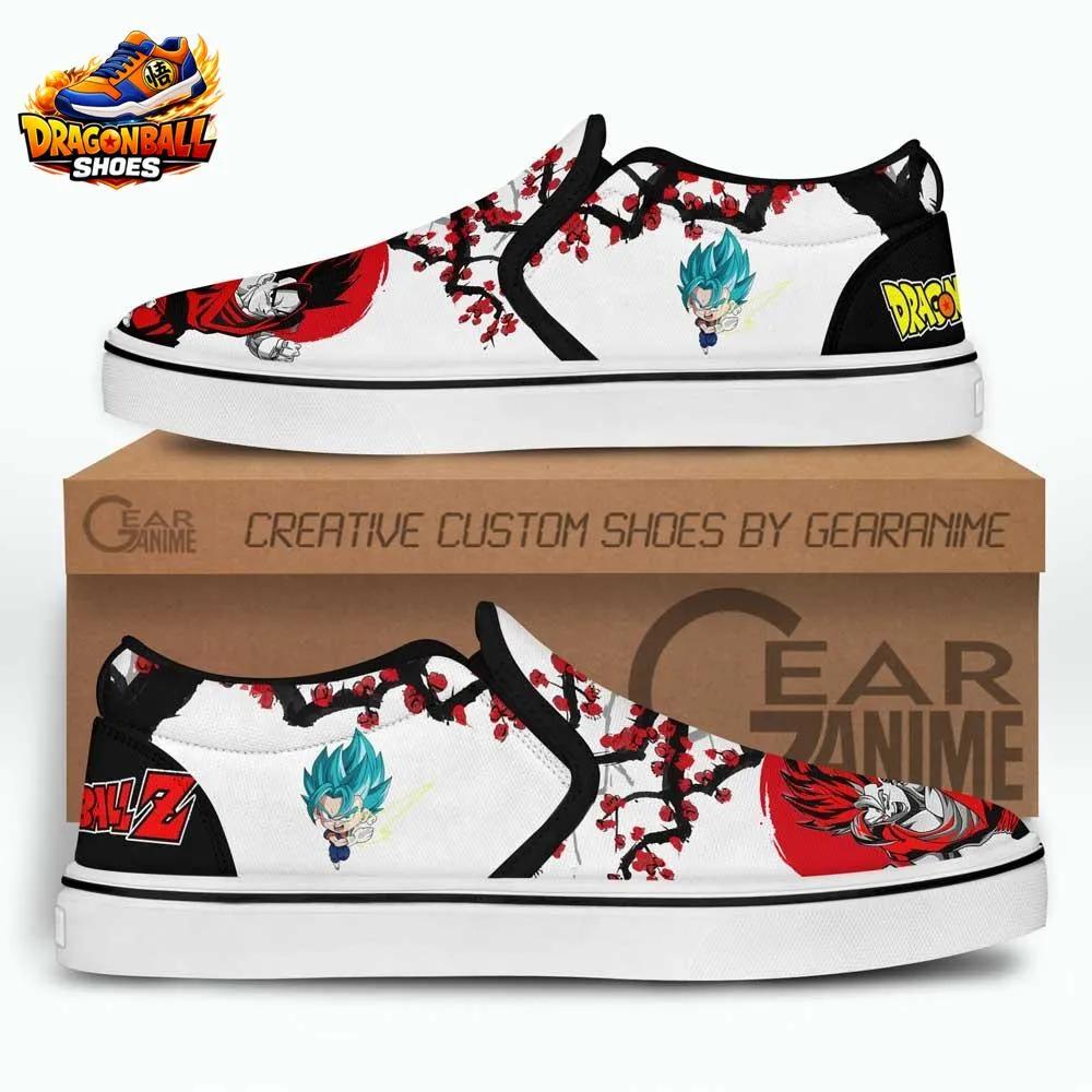 Vegito Crimson Aura Slip-On Shoes – Red Black Dragon Ball Canvas Sneakers Vegito Crimson Aura Slip-On Shoes – Red Black Dragon Ball Canvas Sneakers