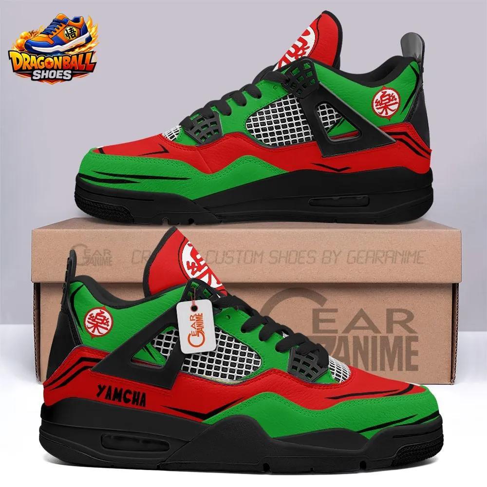 Yamcha Retro V4 Dragon Ball Shoes – Red Green Custom Anime Sneakers Yamcha Retro V4 Dragon Ball Shoes – Red Green Custom Anime Sneakers