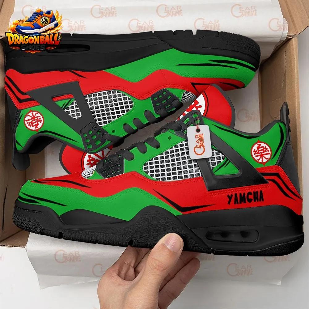 Yamcha Retro V4 Dragon Ball Shoes – Red Green Custom Anime Sneakers Yamcha Retro V4 Dragon Ball Shoes – Red Green Custom Anime Sneakers