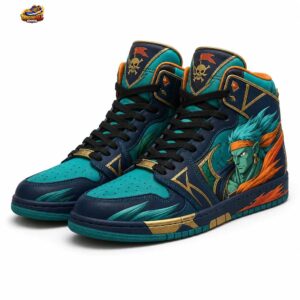 Bojack Pirate High-Top Sneakers – Teal Orange Dragon Ball Shoes