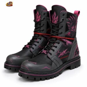 Super Saiyan Rosé Goku Black Combat Boots – Black Pink Dragon Ball Lace-Up Boots