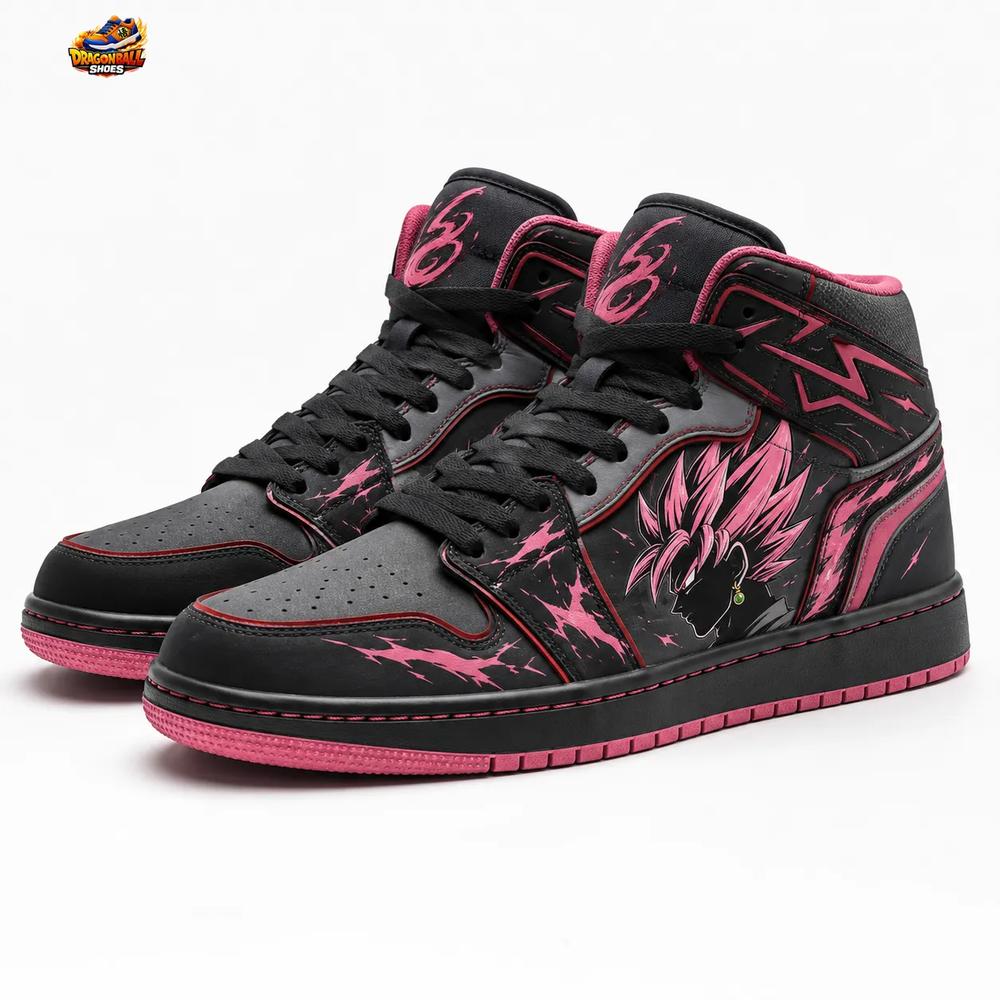 Goku Black Super Saiyan Rosé Shadow High-Top Sneakers – Black Pink Dragon Ball Shoes Goku Black Super Saiyan Rosé Shadow High-Top Sneakers – Black Pink Dragon Ball Shoes