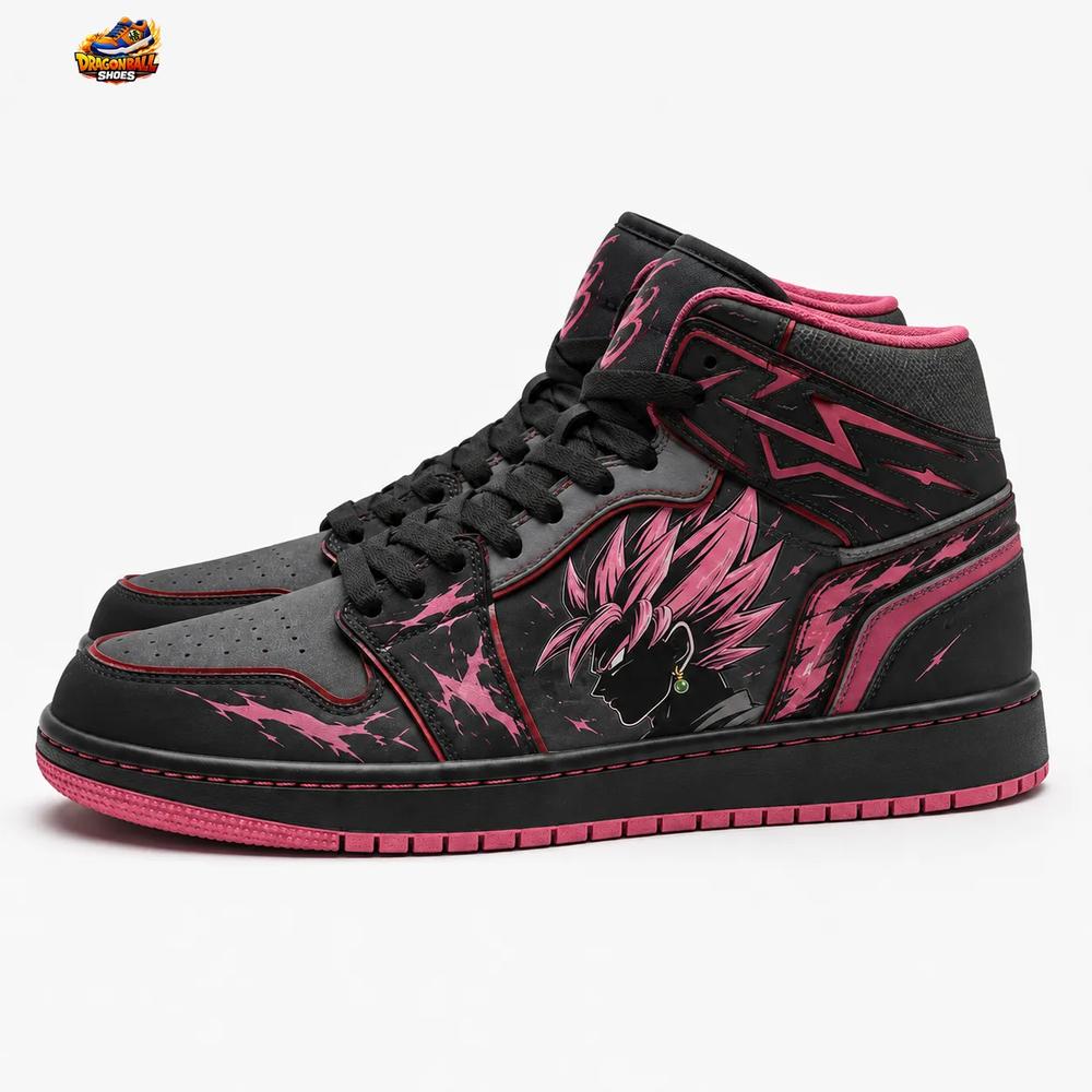 Goku Black Super Saiyan Rosé Shadow High-Top Sneakers – Black Pink Dragon Ball Shoes Goku Black Super Saiyan Rosé Shadow High-Top Sneakers – Black Pink Dragon Ball Shoes