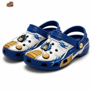 Vegeta Saiyan Armor Crocs – Blue White Dragon Ball Clogs for Fans